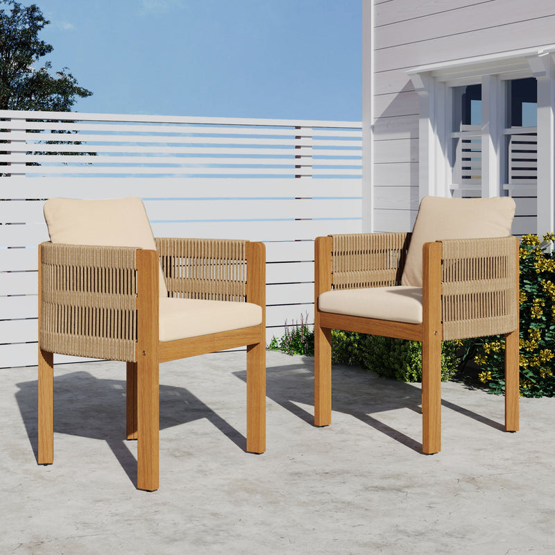 Outdoor Dining Chairs With Rope Handles (Set of 2) - R&R Furniture Gallery (Fountain Valley, CA)
