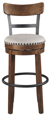 Valebeck - Tall Upholstered Swivel Barstool - R&R Furniture Gallery (Fountain Valley, CA)