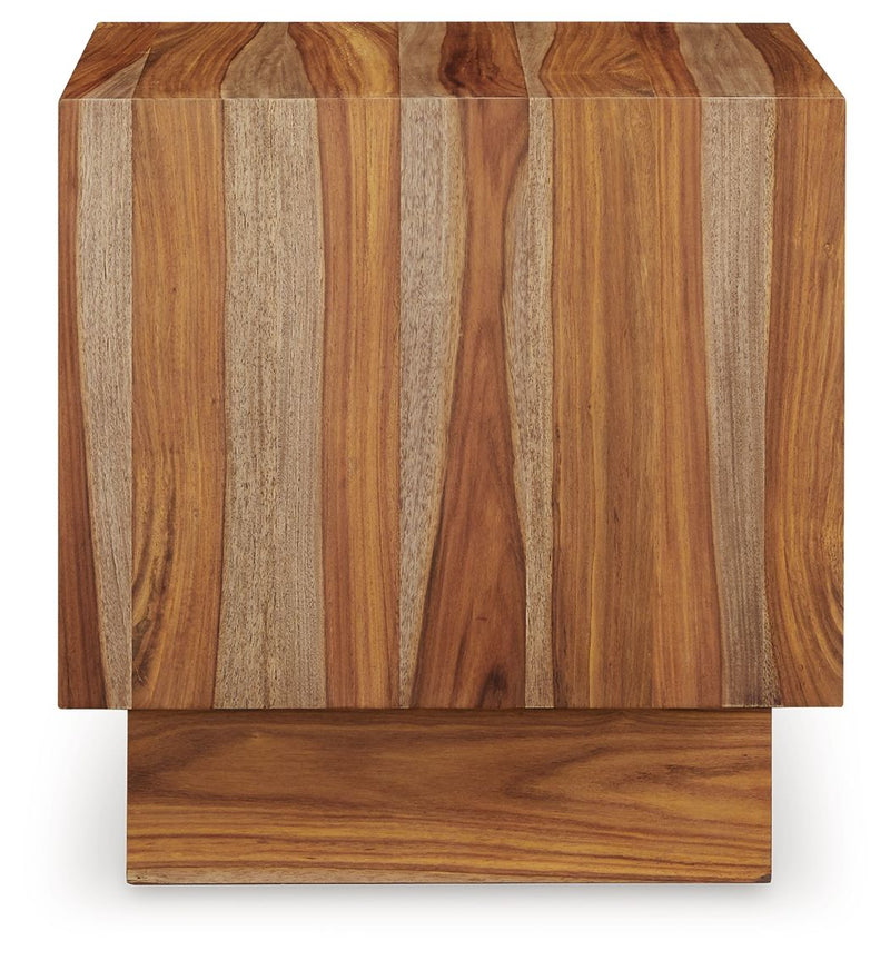 Dressonni - Square End Table - Brown - R&R Furniture Gallery (Fountain Valley, CA)