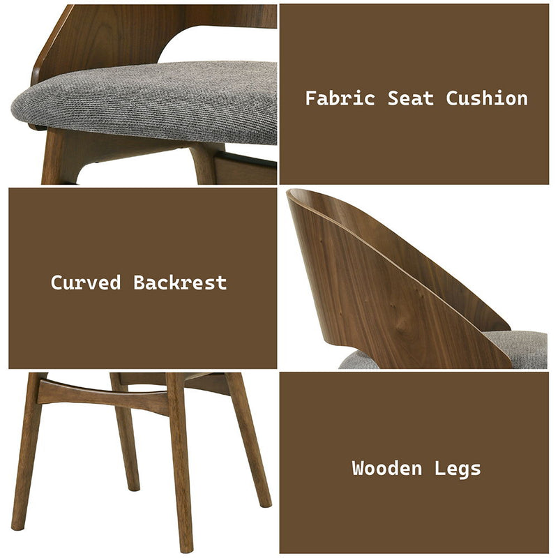 Delmon - Side Chair (Set of 2) - Dark Walnut / Gray - R&R Furniture Gallery (Fountain Valley, CA)