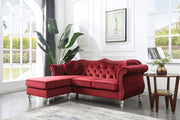 Glory Furniture Hollywood sofa chaise stationary sectional with plush fabric, modern design, and spacious seating.