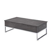 Iban - Coffee Table With Lift Top - Gray Oak & Chrome - R&R Furniture Gallery (Fountain Valley, CA)