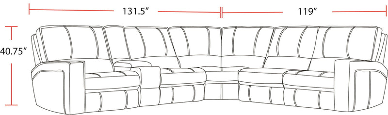 Rockford - 6 Piece Modular Power Reclining Sectional - R&R Furniture Gallery (Fountain Valley, CA)