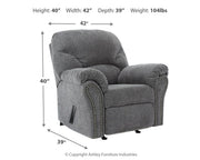 Allmaxx - Rocker Recliner - Pewter - R&R Furniture Gallery (Fountain Valley, CA)