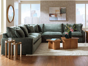 Carriage View - 3-Piece Sectional - Jade - R&R Furniture Gallery (Fountain Valley, CA)