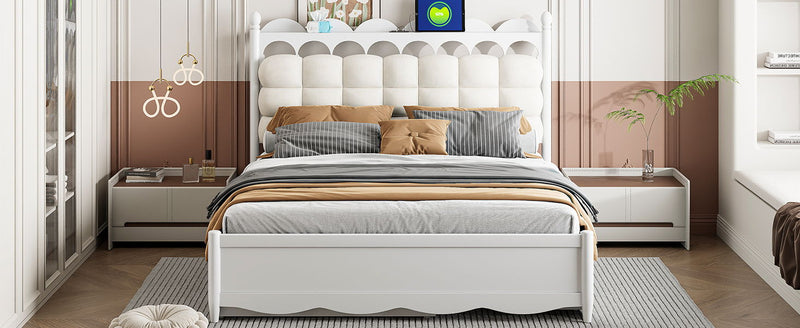 Storage Platform Bed, With 2 Big Drawers, Trundle, One Set Of Sockets & USB Ports - R&R Furniture Gallery (Fountain Valley, CA)