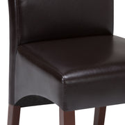 Set of two Avalon Deluxe Parson dining chairs by Simpli-Home with upholstered seats and wooden legs, ideal for modern dining rooms.