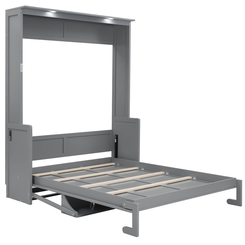 Murphy Bed With Desk, LED Lights & USB Charging Station - R&R Furniture Gallery (Fountain Valley, CA)