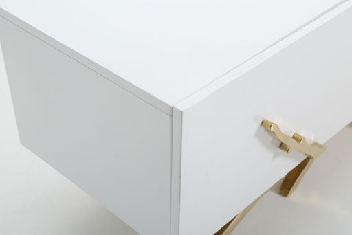 Legend - 87"-Wide Modern White Gold TV Stand — view 2