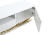 Legend - 87"-Wide Modern White Gold TV Stand — view 4