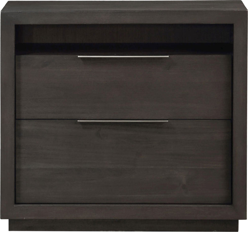 Oxford Two Drawer Nightstand in Basalt Grey