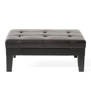 Chatham - Ottoman With Drawer Leather Storage Solution - Dark Coffee - R&R Furniture Gallery (Fountain Valley, CA)