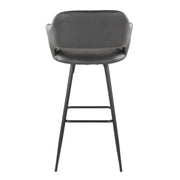 Pair of Lumi Source Margarite contemporary barstools set, featuring sleek modern design with cushioned seats and metal legs.