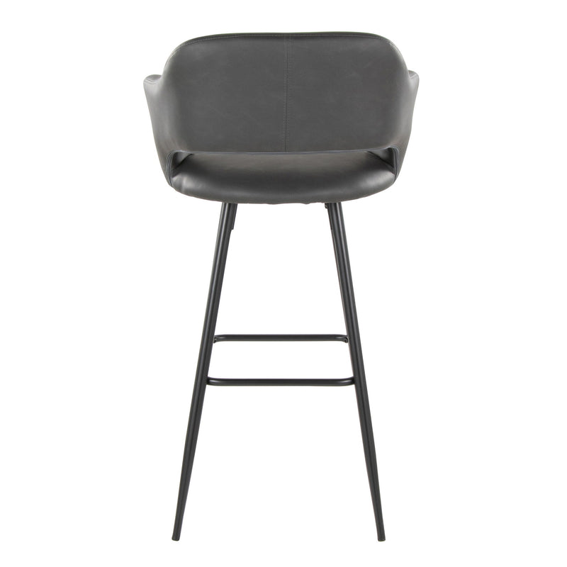 Pair of Lumi Source Margarite contemporary barstools set, featuring sleek modern design with cushioned seats and metal legs.