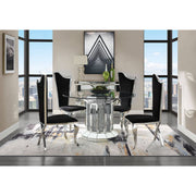 Noralie - Dining Table - Clear Glass Top & Mirrored & Faux Diamonds - R&R Furniture Gallery (Fountain Valley, CA)
