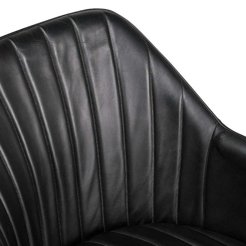 Leon - Leather Dining Chair - Midnight Raven - R&R Furniture Gallery (Fountain Valley, CA)