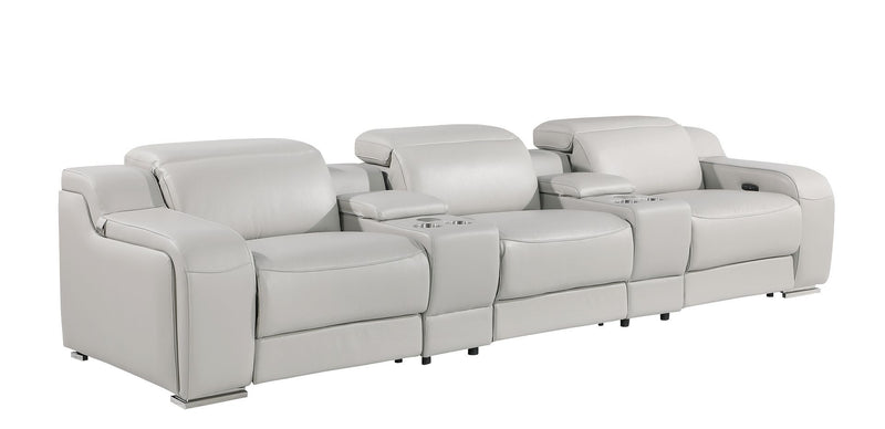 1116 - 5-Piece Modular Power Reclining Sofa In With 3 Power Recliners & Power Headrests