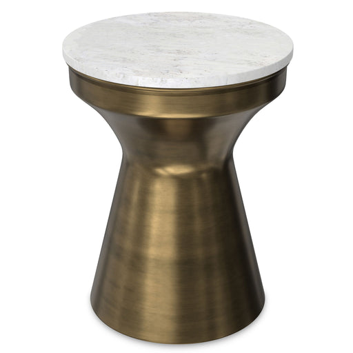Raquel - Side Table - Antique Brass / White - R&R Furniture Gallery (Fountain Valley, CA)