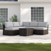 Wicker Sectional Sofa With Cushions And Table - R&R Furniture Gallery (Fountain Valley, CA)