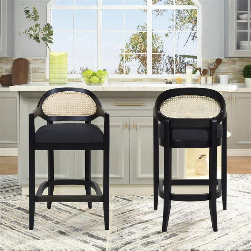 Americana - Mid-Century Modern Cane Back Counter Stool - R&R Furniture Gallery (Fountain Valley, CA)