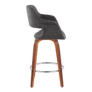 Set of two Lumi Source Vintage Flair mid-century modern counter stools with swivel, round footrest, and fixed height design