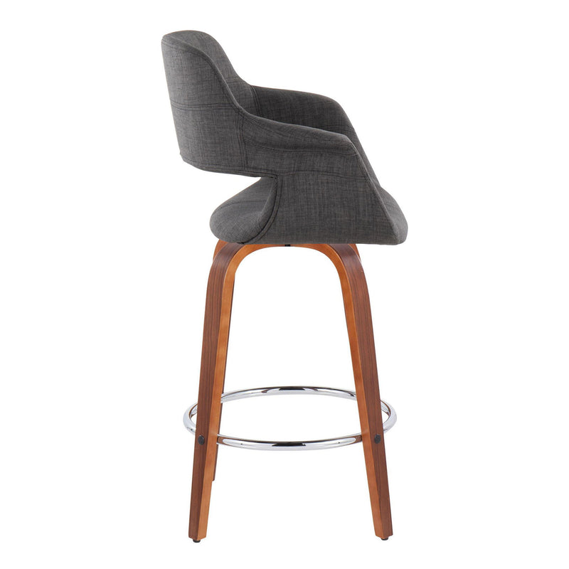 Set of two Lumi Source Vintage Flair mid-century modern counter stools with swivel, round footrest, and fixed height design