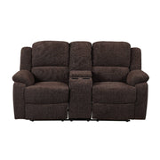 Madden - Motion Loveseat With Console - Brown Chenille - R&R Furniture Gallery (Fountain Valley, CA)