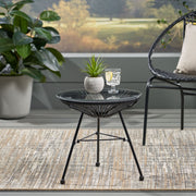 Nusa - Modern Rattan Side Table With Tempered Glass Top - R&R Furniture Gallery (Fountain Valley, CA)