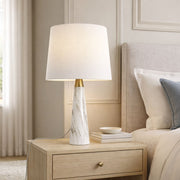 Enclave - Hydro Table Lamp With On / Off Switch Base Shade - Gold / White / White Marble - R&R Furniture Gallery (Fountain Valley, CA)