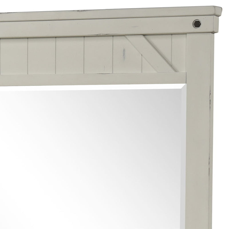 Industrial Farmhouse Mirror - White - R&R Furniture Gallery (Fountain Valley, CA)