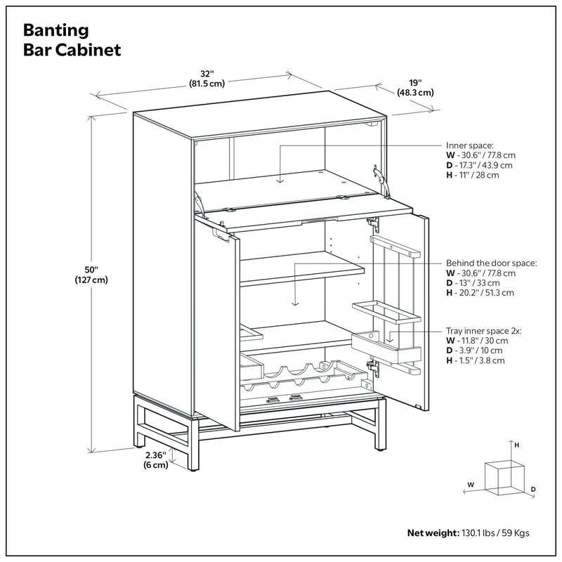 Banting - Bar Cabinet - Walnut Brown - R&R Furniture Gallery (Fountain Valley, CA)