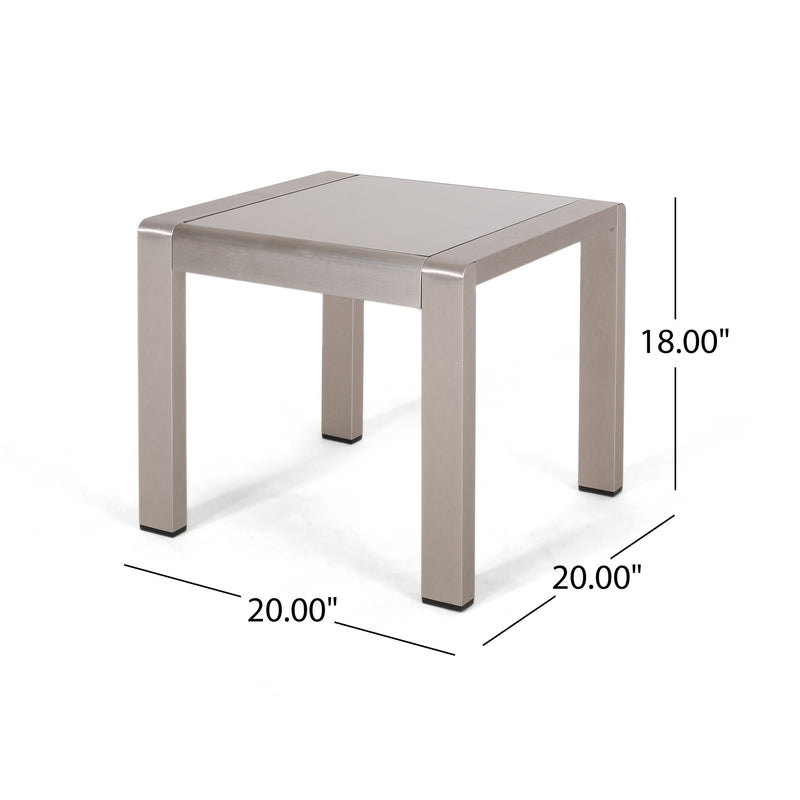 Cape Coral - Contemporary Side Table With Frosted Glass Top - R&R Furniture Gallery (Fountain Valley, CA)