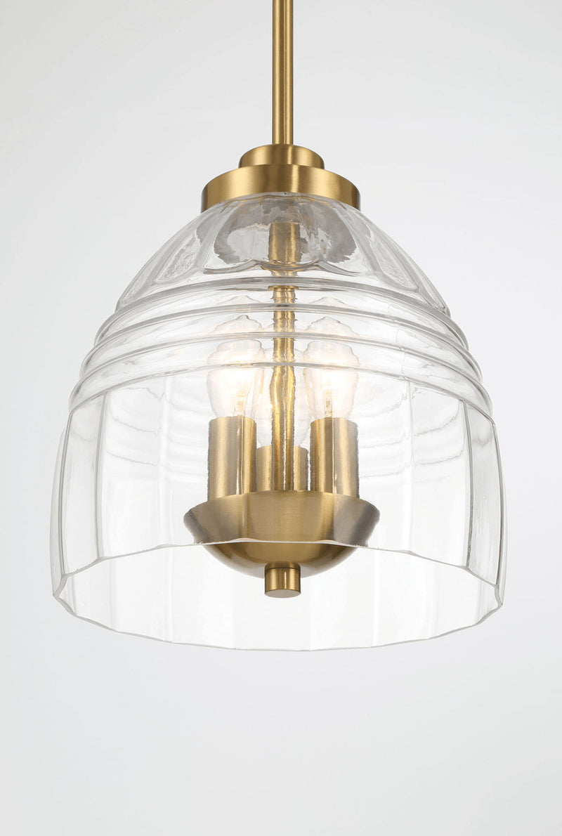 Ember - 3 Candle Lights Chain Pendant - Clear / Gold - R&R Furniture Gallery (Fountain Valley, CA)