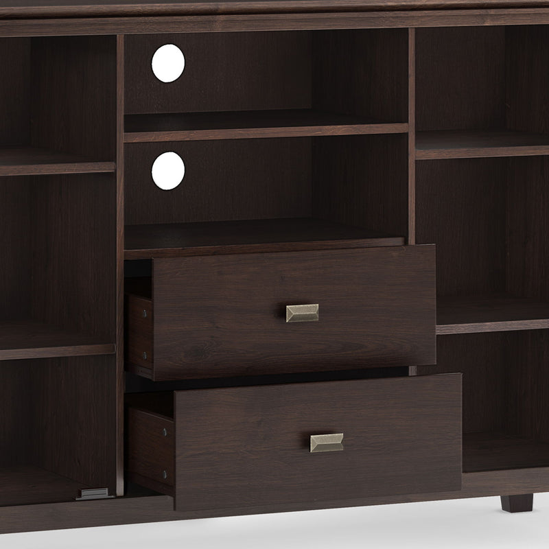 Artisan - Tall TV Media Stand - Dark Chestnut Brown - R&R Furniture Gallery (Fountain Valley, CA)