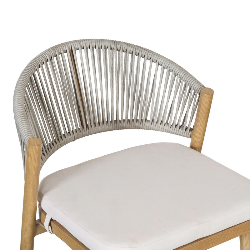 Outdoor 26" Counter Height Metal Frame Counter Stools With Scallop Shaped Backrest & Water Resistant Cushions - R&R Furniture Gallery (Fountain Valley, CA)