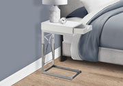 Accent Table, C - Shaped Glossy Contemporary & Modern - White - R&R Furniture Gallery (Fountain Valley, CA)