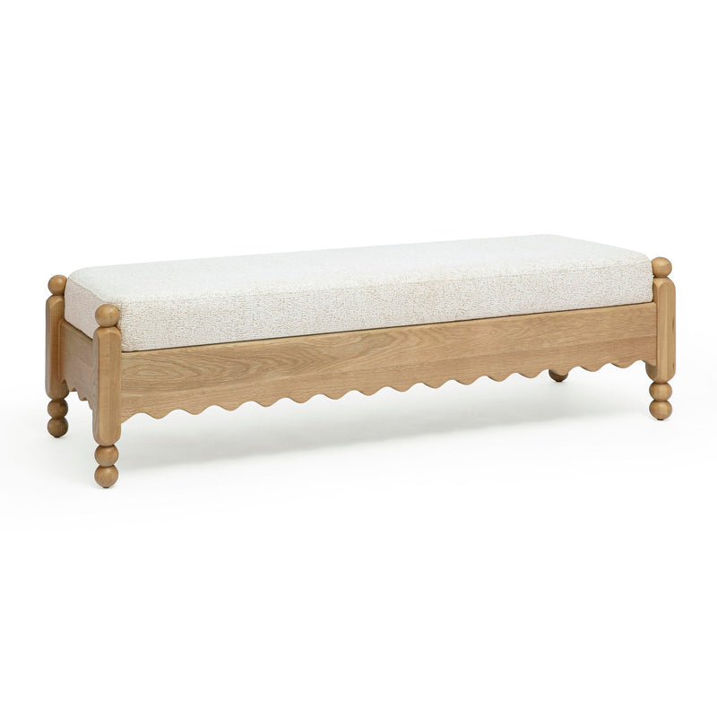 Thelma - Performance Basketweave Bench - Cream