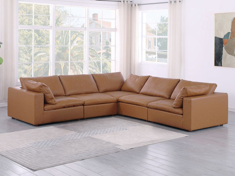 1100 - 5-Piece L-Shaped Sectional (Top-Grain Italian Leather) - R&R Furniture Gallery (Fountain Valley, CA)