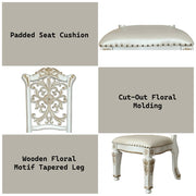 Vendome - 48" Side Chair (Set of 2) - Synthetic Leather & Antique Pearl - R&R Furniture Gallery (Fountain Valley, CA)