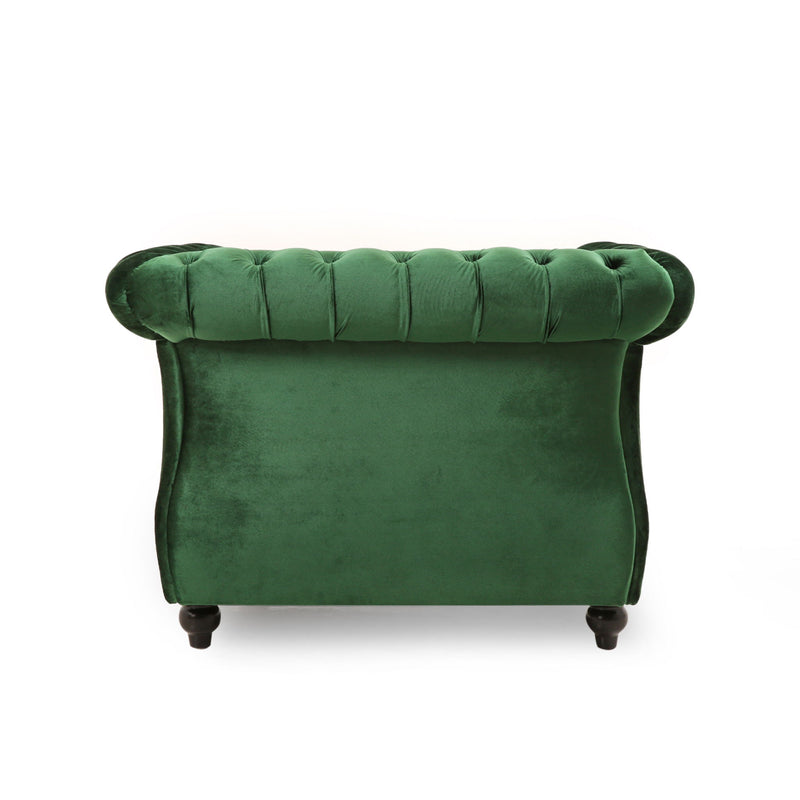 Nexuson - Upholstered Chesterfield Chair With Deep Tufted And Nailhead Trim - R&R Furniture Gallery (Fountain Valley, CA)