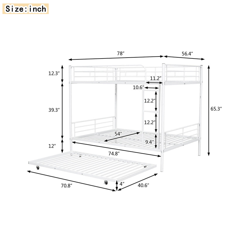 Steel construction bunk bed by DreamHaus featuring sturdy metal frames and twin-sized sleeping areas in a modern design.