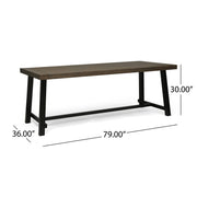 Outdoor Dining Table - Gray / Rustic Metal - R&R Furniture Gallery (Fountain Valley, CA)