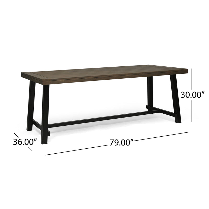 Outdoor Dining Table - Gray / Rustic Metal - R&R Furniture Gallery (Fountain Valley, CA)