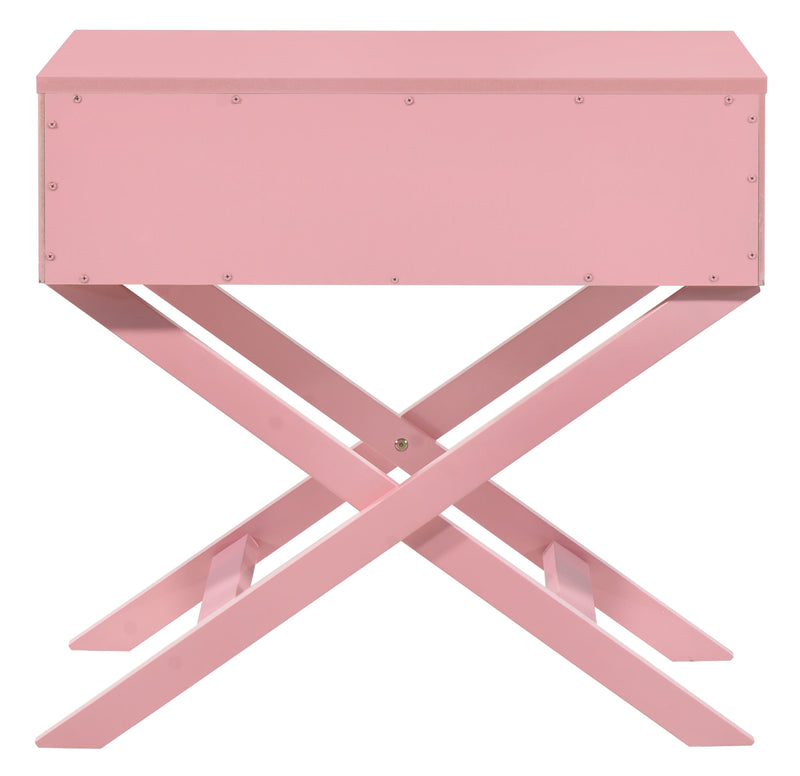 Glory Furniture accent nightstand with a durable wood finish, featuring a single drawer and a sleek, modern design.