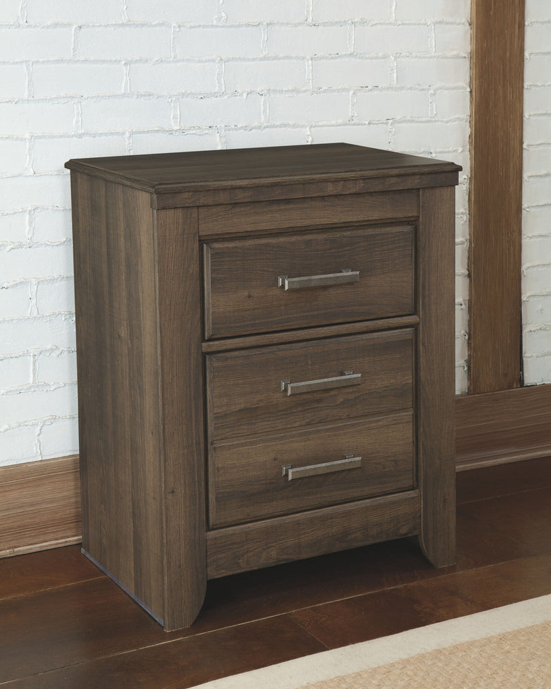 Juararo - Two Drawer Night Stand - Dark Brown - R&R Furniture Gallery (Fountain Valley, CA)