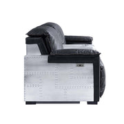 Misezon - Power Motion Recliner - Black Top Grain Leather & Aluminum - R&R Furniture Gallery (Fountain Valley, CA)