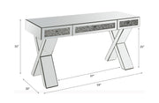 Noralie - 32" Writing Desk - Mirrored & Faux Diamonds - R&R Furniture Gallery (Fountain Valley, CA)