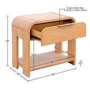 1 Drawer Waterfall Nightstand With Mid Century Design - Natural - R&R Furniture Gallery (Fountain Valley, CA)