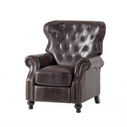 Contemporary Style Push Back Recliner With Button Tufted Stitching And Nailhead Trim - R&R Furniture Gallery (Fountain Valley, CA)