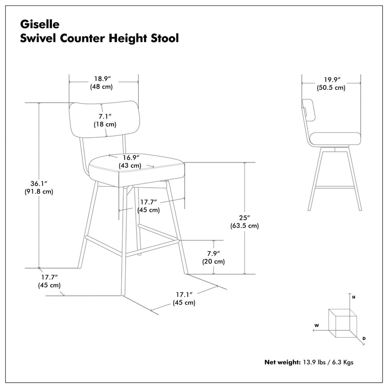 Giselle - Swivel Counter Height Stool (Set of 2) - R&R Furniture Gallery (Fountain Valley, CA)